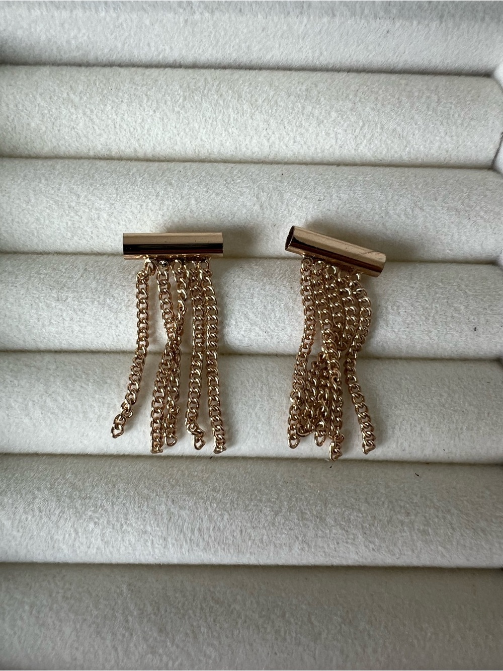 Gold Chain Fringe Drop Earrings